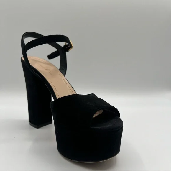 Christian Dior Black platform sandal heels size EU 39.5